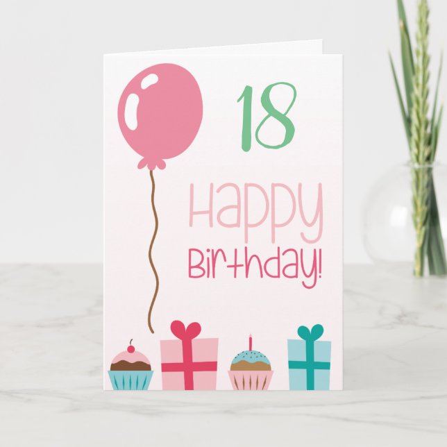 Tarjeta Feliz cumpleaños número 18 (Anverso)