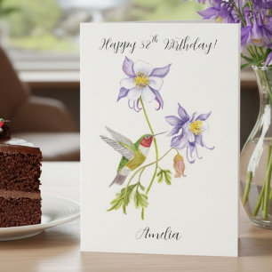 Tarjeta Feliz cumpleaños número 38 Columbine con Hummingbi