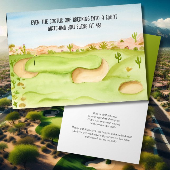 Tarjeta Feliz cumpleaños número 45 Desert Golf Course Acua (Subido por el creador)