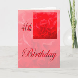 Tarjeta Feliz cumpleaños número 46 Dianthus Flor Roja