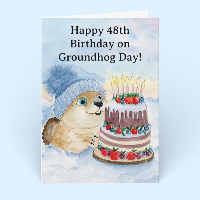 Tarjeta Feliz cumpleaños número 48 del Día de la Marmota (Subido por el creador)