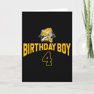 Tarjeta Feliz cumpleaños número 4 Niño Hockey Oso Hockey s