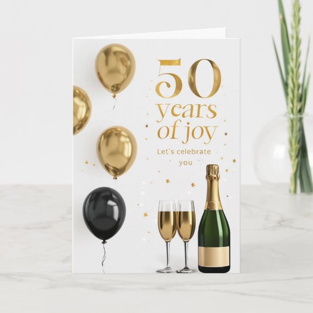 Tarjeta Feliz cumpleaños número 50 (Anverso)