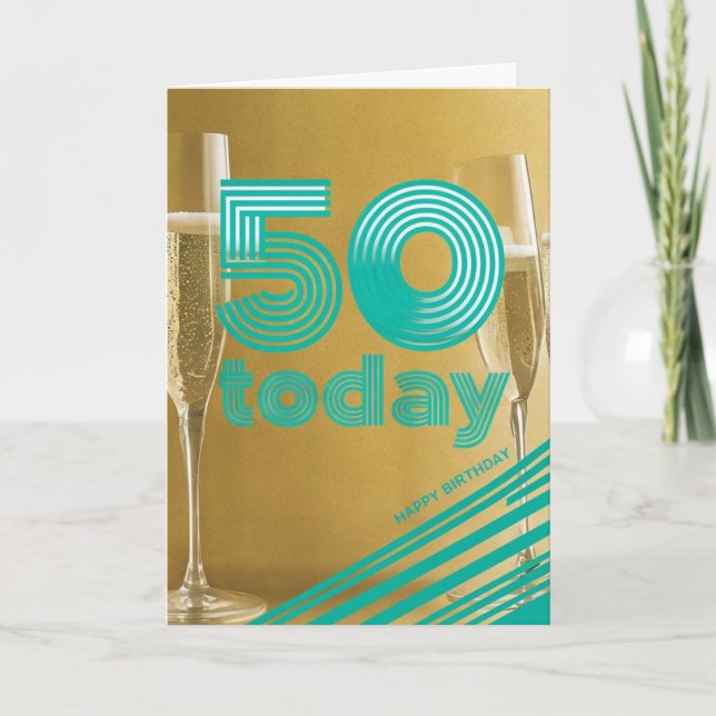 Tarjeta Feliz cumpleaños número 50 (Anverso)