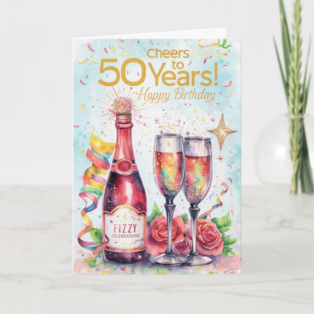 Tarjeta Feliz cumpleaños número 50 (Anverso)
