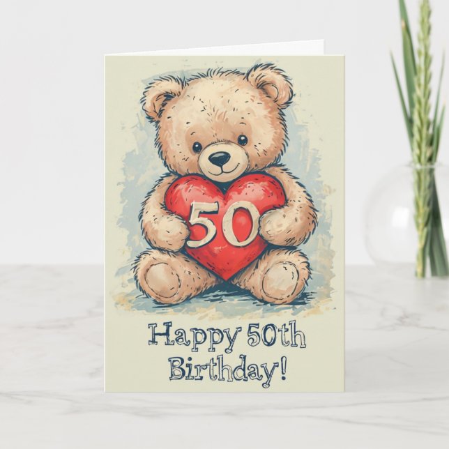 Tarjeta Feliz cumpleaños número 50 (Anverso)