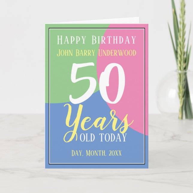 Tarjeta Feliz cumpleaños número 50 (Anverso)
