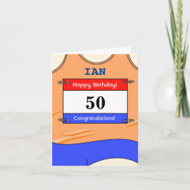 Tarjeta Feliz cumpleaños número 50 para un corredor