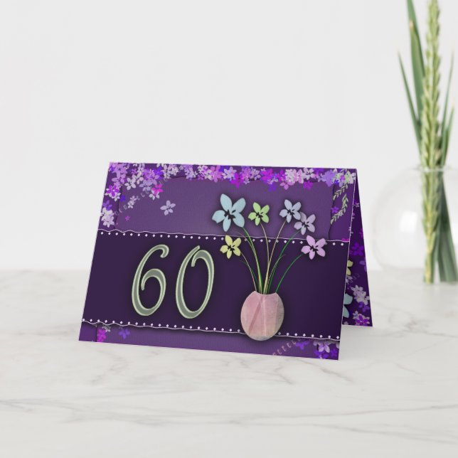 Tarjeta Feliz cumpleaños número 60 (Anverso)