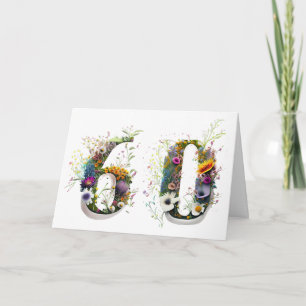 Tarjeta Feliz cumpleaños número 60 Wildflowers Feliz cumpl