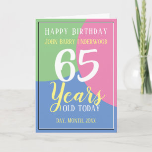 Tarjeta Feliz cumpleaños número 65