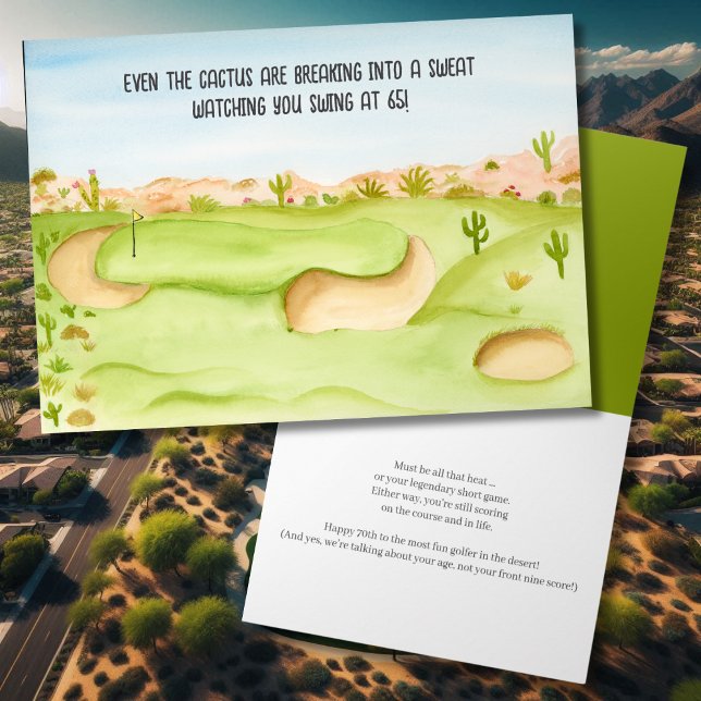 Tarjeta Feliz cumpleaños número 65 Desert Golf Course Acua (Subido por el creador)