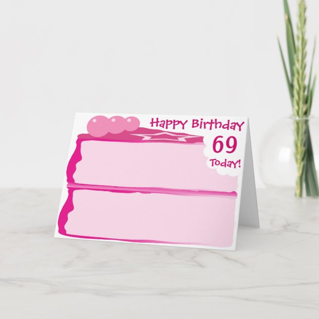 Tarjeta Feliz cumpleaños número 69 (Anverso)
