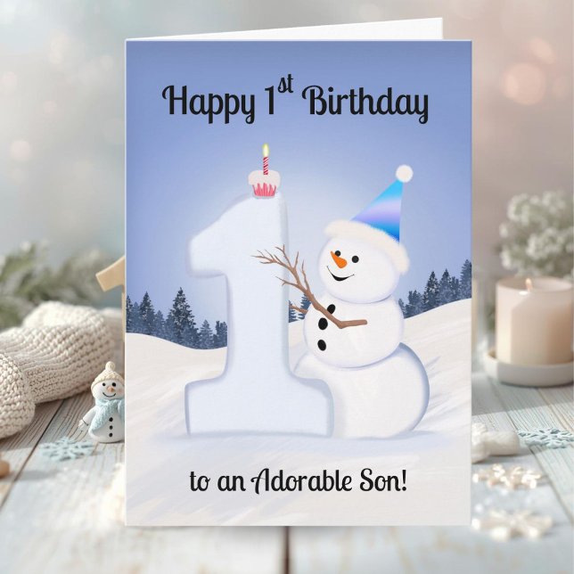 Tarjeta Feliz cumpleaños número uno al hijo constructor de (Subido por el creador)
