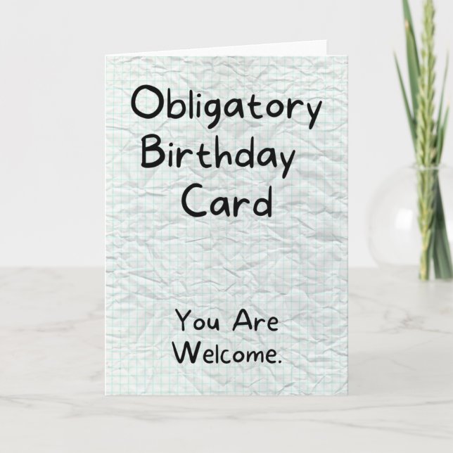 Tarjeta Feliz Cumpleaños - Obligatorio (Anverso)