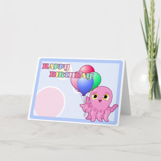Tarjeta Feliz cumpleaños Octopus Card (Anverso)