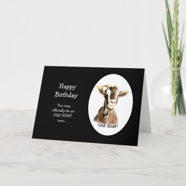 Tarjeta Feliz Cumpleaños Oficialmente Cabra Vieja te amamo (Anverso)