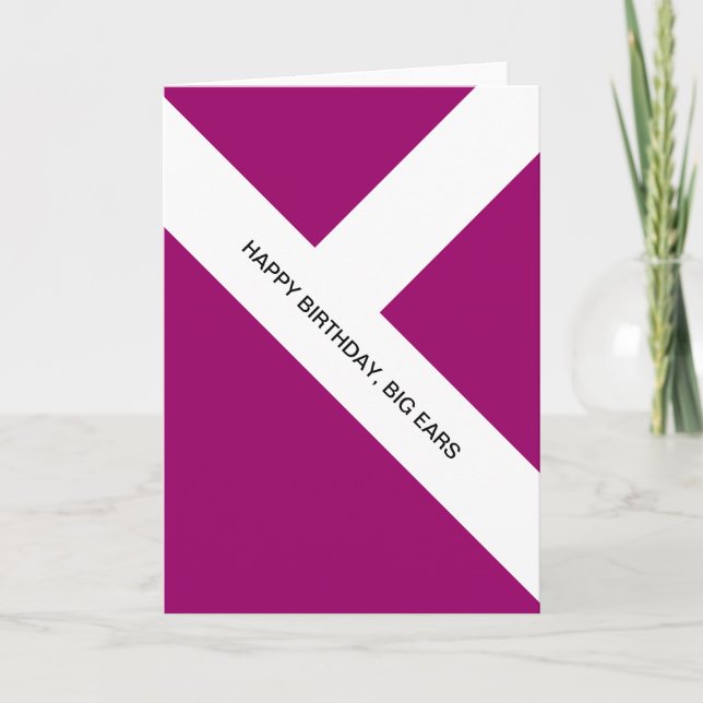 Tarjeta feliz cumpleaños, oídos grandes (Anverso)