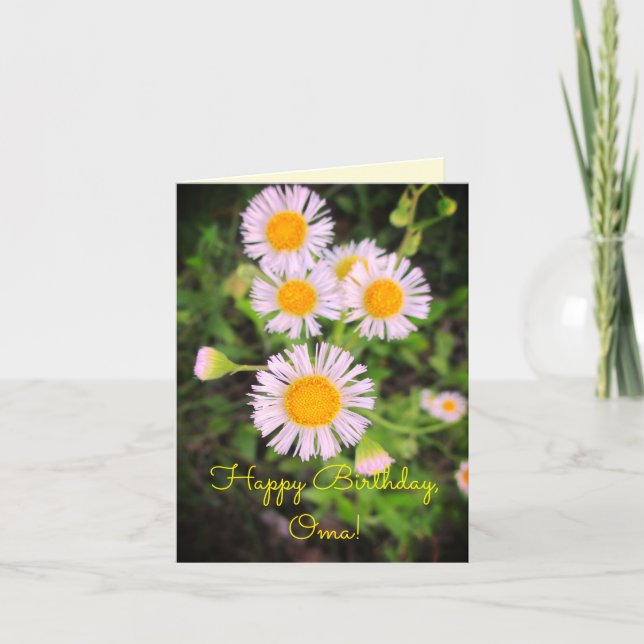 Tarjeta ¡Feliz cumpleaños, Oma! ¡Tenga un día hermoso! (Anverso)