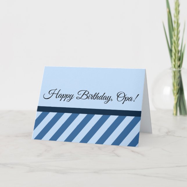 Tarjeta ¡Feliz cumpleaños, Opa! Y te amo (en la parte (Anverso)
