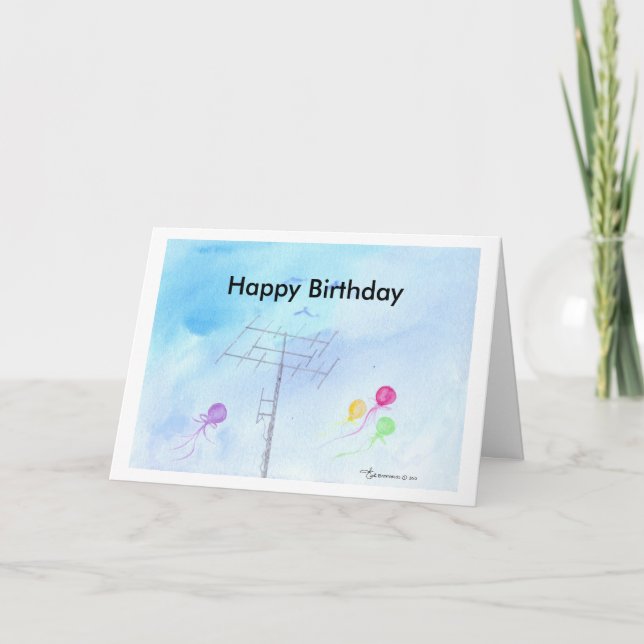 Tarjeta Feliz cumpleaños, operador de Ham (Anverso)