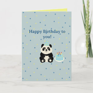 Tarjeta Feliz cumpleaños oso panda
