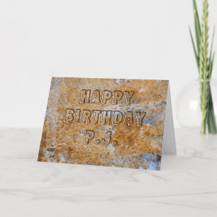 Tarjeta Feliz cumpleaños P.J. de la Edad de Piedra