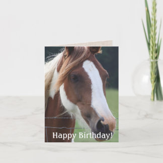 Tarjeta Feliz cumpleaños Paint Horse Equestrian Riding Car