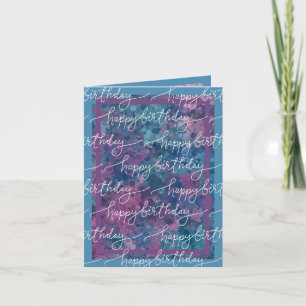 Tarjeta Feliz cumpleaños Paint Splatter Blue Purple neutra