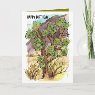 Tarjeta Feliz cumpleaños, paisaje del desierto de Joshua T