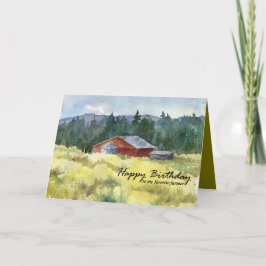 Tarjeta Feliz cumpleaños, paisaje favorito de granjeros gr