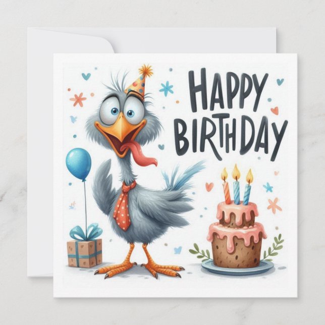 TARJETA FELIZ CUMPLEAÑOS PÁJARO (Anverso)