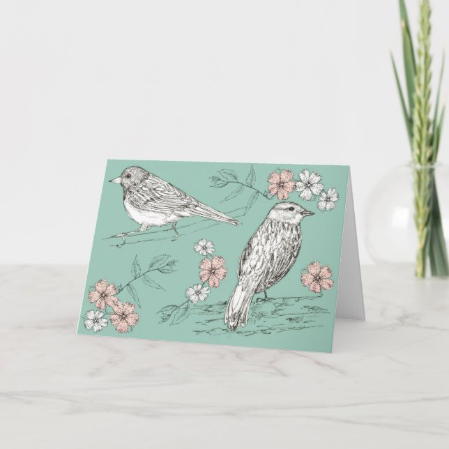 Tarjeta Feliz cumpleaños pájaro Vida silvestre Naturaleza  (Anverso)