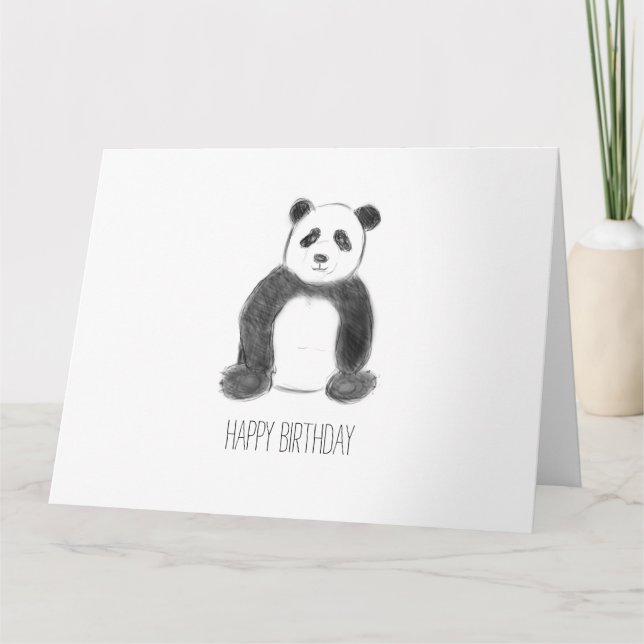 Tarjeta Feliz cumpleaños panda (Anverso)