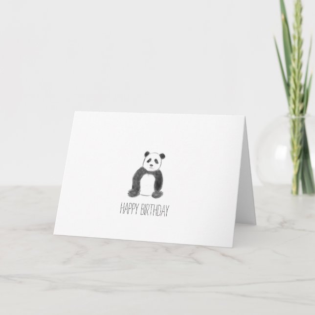 Tarjeta Feliz cumpleaños panda (Anverso)
