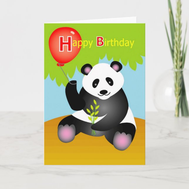 Tarjeta Feliz cumpleaños Panda (Anverso)