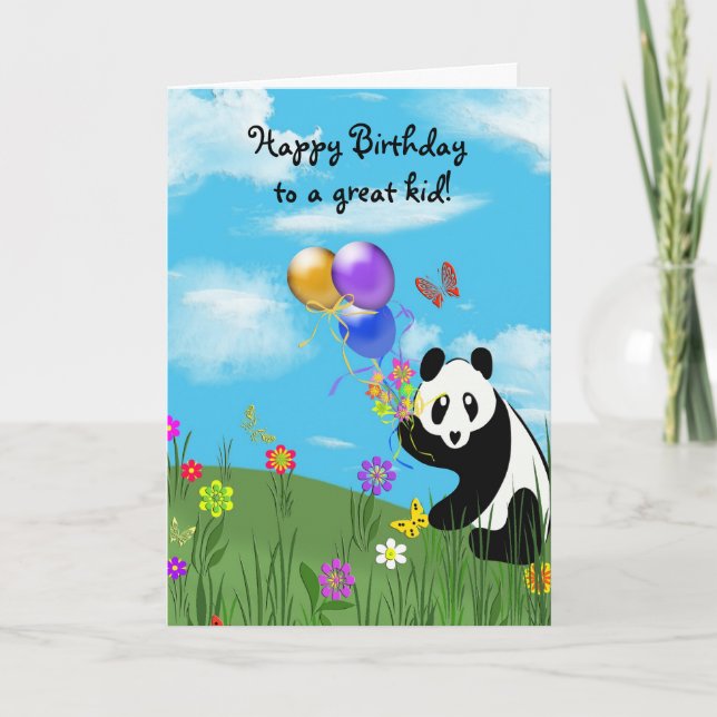 Tarjeta Feliz cumpleaños Panda (Anverso)