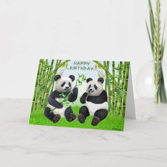 Tarjeta Feliz cumpleaños Panda (Anverso)