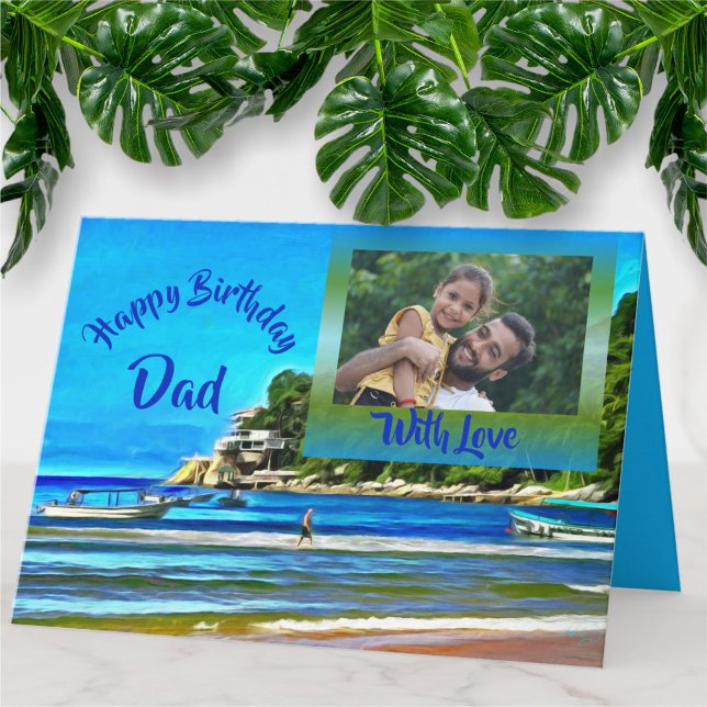 Tarjeta Feliz cumpleaños papá barcos pesqueros 0346 (Subido por el creador)