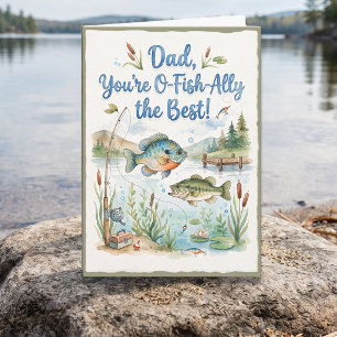 Tarjeta ¡Feliz Cumpleaños Papá! Chiste de Pesca Divertid