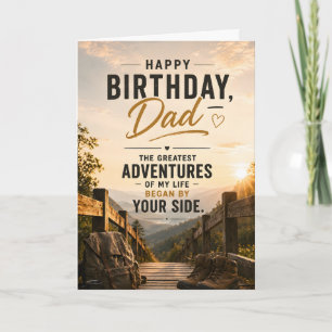 Tarjeta Feliz Cumpleaños Papá Cita Aventura Rústica