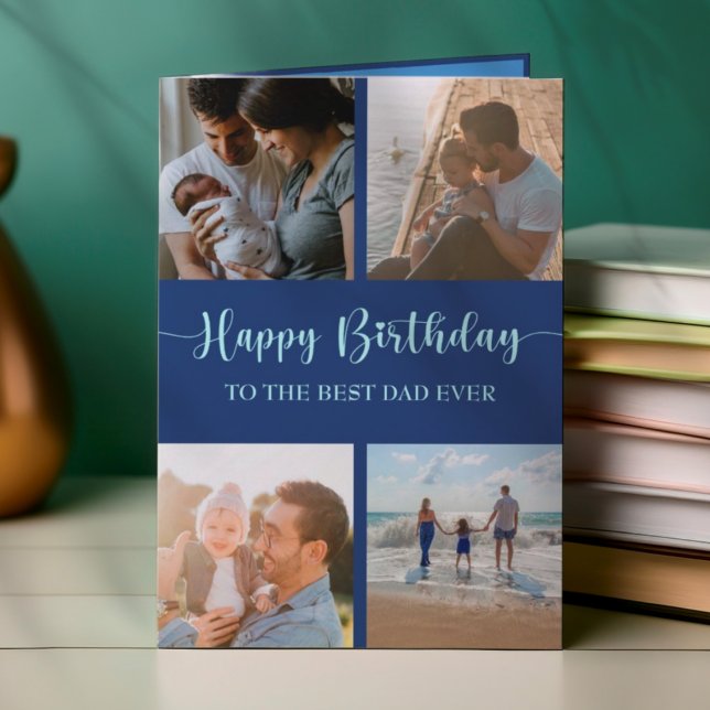 Tarjeta Feliz cumpleaños, papá Collage de fotos mejor papá (Subido por el creador)