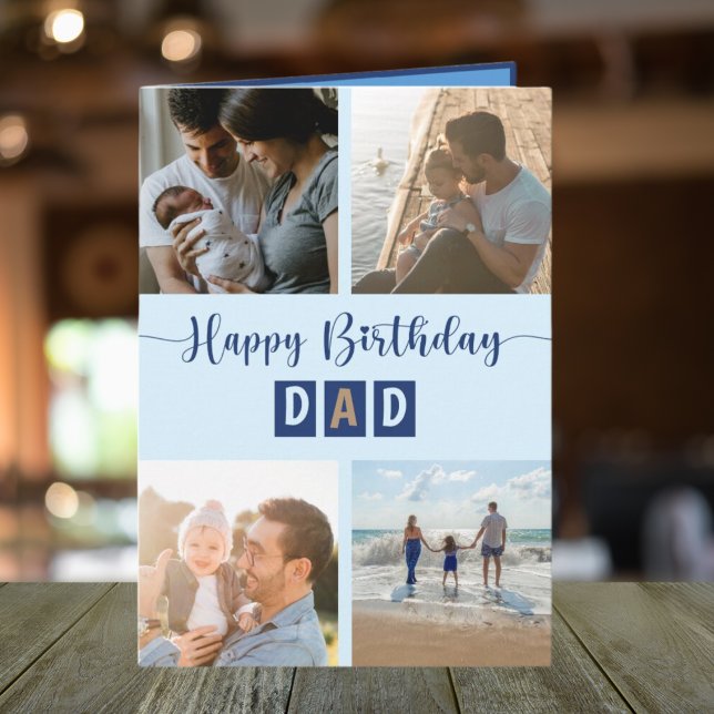 Tarjeta Feliz cumpleaños, papá Collage de fotos, mejor tar (Subido por el creador)