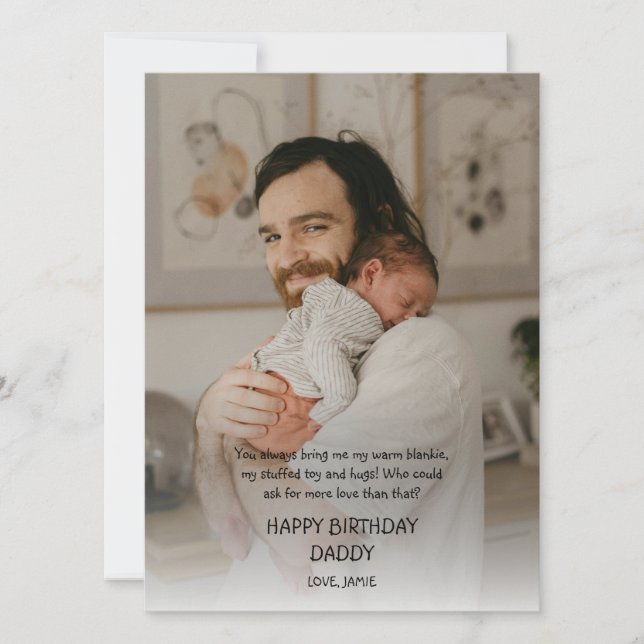 Tarjeta Feliz cumpleaños papá de bebé (Anverso)