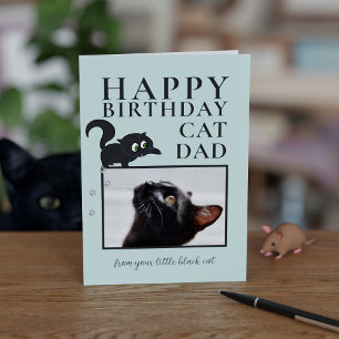 Tarjeta Feliz cumpleaños, papá de gato, de la foto de Blac