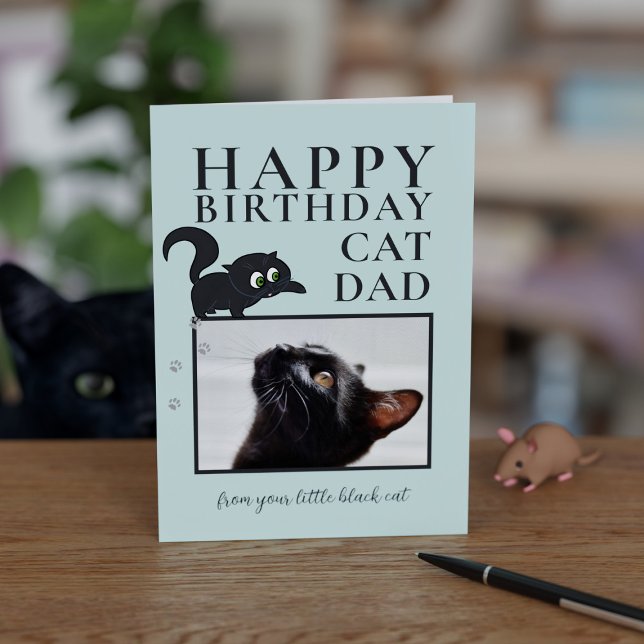 Tarjeta Feliz cumpleaños, papá de gato, de la foto de Blac (Subido por el creador)