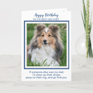 Tarjeta Feliz cumpleaños papá Divertido Perro Mundos Mejor
