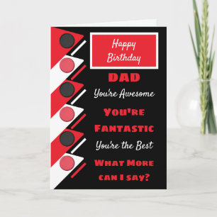 Tarjeta Feliz cumpleaños, papá, eres el mejor negro rojo