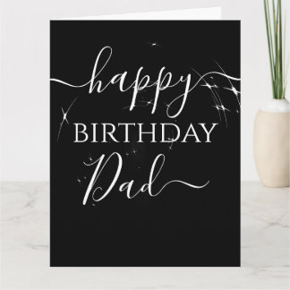 Tarjeta Feliz Cumpleaños Papá Estrellas en Negro Personali