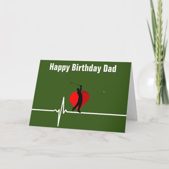 Tarjeta Feliz Cumpleaños Papá Golf Golfista Padre (Anverso)